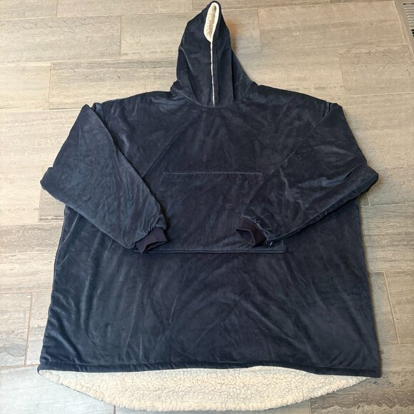 The Comfy Original Sherpa Lined Microfiber Fleece Wearable Blanket Blue - Picture 3 of 7